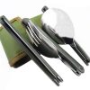 قاشق و چنگال و کارد تاشو سبز (دسته پلاستیکی)