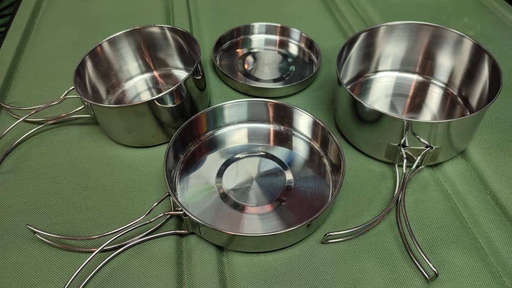 ست ظروف کوهنوردی استیل چهار تکه CW-300 - Image 5