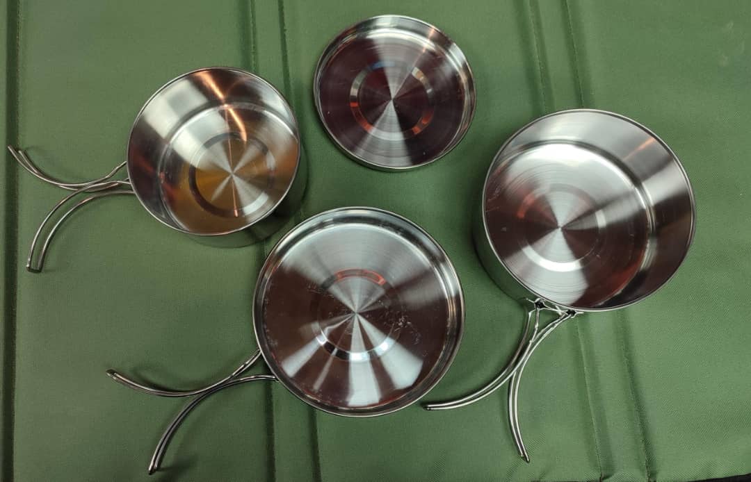 ست ظروف کوهنوردی استیل چهار تکه CW-300 - Image 4