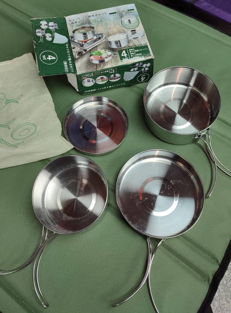 ست ظروف کوهنوردی استیل چهار تکه CW-300